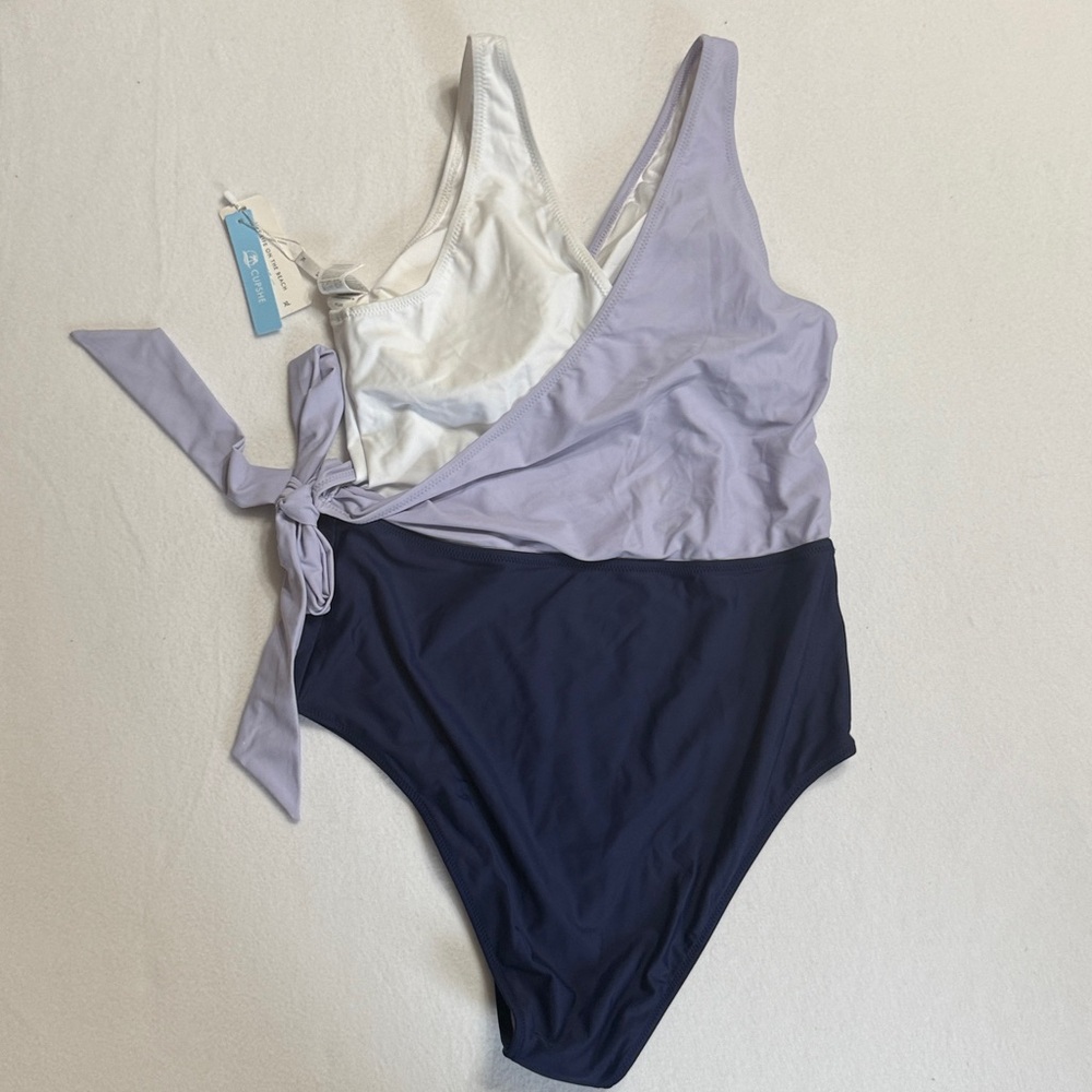 CUPSHE XL Colorblock Wrap Side Tie Swimsuit NWT - Picture 5 of 6